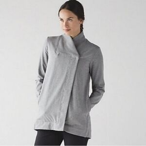 Lululemon Belle Wrap Sweater Gray Color Size 2 Pockets Style Number: W4ADXS